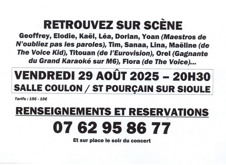 Concerts – Des Chansons plein la tête !_Saint-Pourçain-sur-Sioule